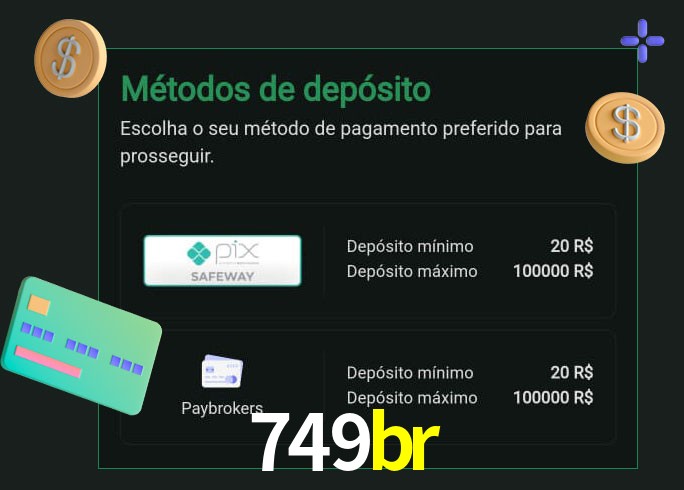 O cassino 749br oferece uma grande variedade de métodos de pagamento